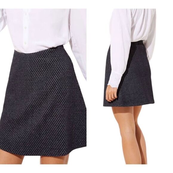 Ann Taylor Loft Diamond Pull On Black Skirt Size Small - Picture 5 of 12
